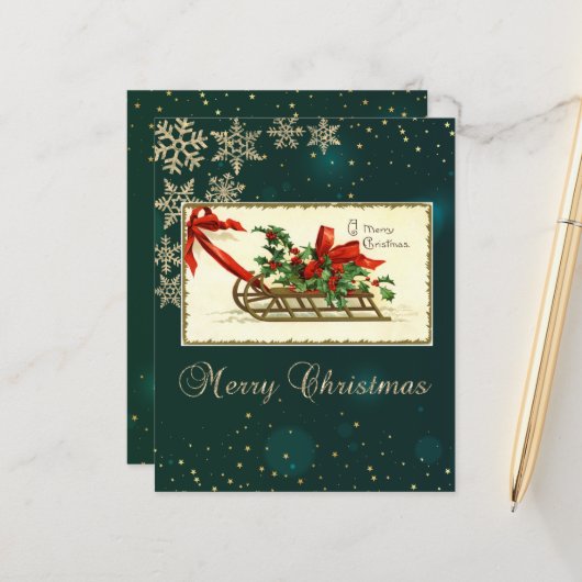 ヴィンテージクリスマスそり、ミストレトウスノーフレーク (正面/裏面インサイチュ)