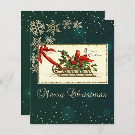 ヴィンテージクリスマスそり、ミストレトウスノーフレーク (正面/裏面)