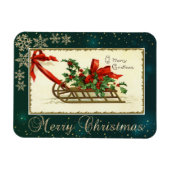 ヴィンテージクリスマスそり、ミストレトウスノーフレーク マグネット (横)