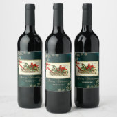 ヴィンテージクリスマスそり、ミストレトウスノーフレーク ワインラベル (ボトル)