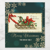 ヴィンテージクリスマスそり、ミストレトウスノーフレーク ワインラベル (シングルラベル)