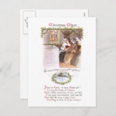 ヴィンテージクリスマスで歌う女性 シーズンポストカード (正面/裏面)