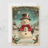 ヴィンテージクリスマスと雪だるまとフェスティバルヴィレッジ 招待状 (正面)