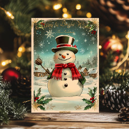 ヴィンテージクリスマスと雪だるまとフェスティバルヴィレッジ 招待状