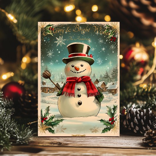 ヴィンテージクリスマスと雪だるまとフェスティバルヴィレッジ 招待状