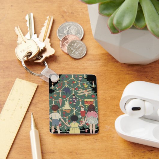 ヴィンテージクリスマスのまわりにの子飾どもの木 キーホルダー (デスク)