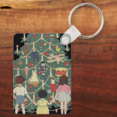 ヴィンテージクリスマスのまわりにの子飾どもの木 キーホルダー (裏面)