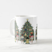 ヴィンテージクリスマスのまわりにの子飾どもの木 コーヒーマグカップ (正面左)