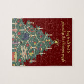 ヴィンテージクリスマスのまわりにの子飾どもの木 ジグソーパズル (横)