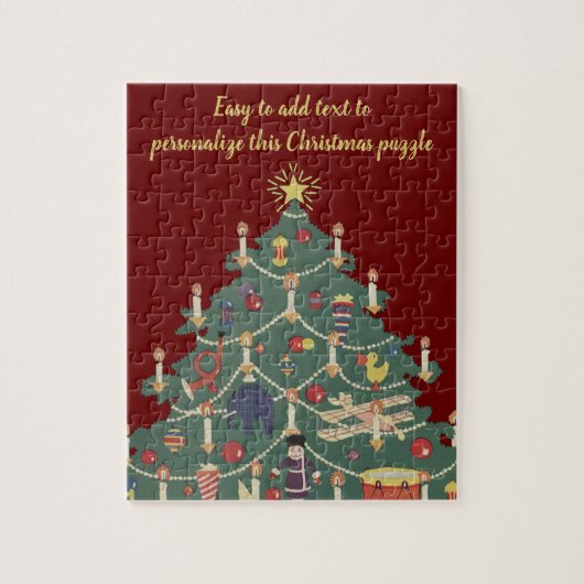 ヴィンテージクリスマスのまわりにの子飾どもの木 ジグソーパズル (縦)