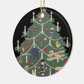 ヴィンテージクリスマスのまわりにの子飾どもの木 セラミックオーナメント (左)