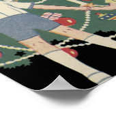 ヴィンテージクリスマスのまわりにの子飾どもの木 ポスター (角)