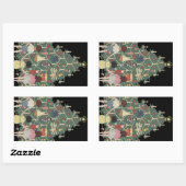 ヴィンテージクリスマスのまわりにの子飾どもの木 長方形シール (シート)