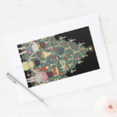 ヴィンテージクリスマスのまわりにの子飾どもの木 長方形シール (封筒)