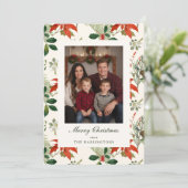 ヴィンテージクリスマスのグリーン柄 シーズンカード (スタンド正面)