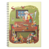 ヴィンテージクリスマスのサンタとエルフのワークショップ ノートブック (正面)