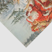 ヴィンテージクリスマスのサンタとトナカイ 薄葉紙 (詳細)
