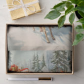 ヴィンテージクリスマスのサンタとトナカイ 薄葉紙 (ギフト)