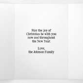 ヴィンテージクリスマスのサンタクロースが玩具を積んだスレー 三つ折りクリスマスカード (内部中)