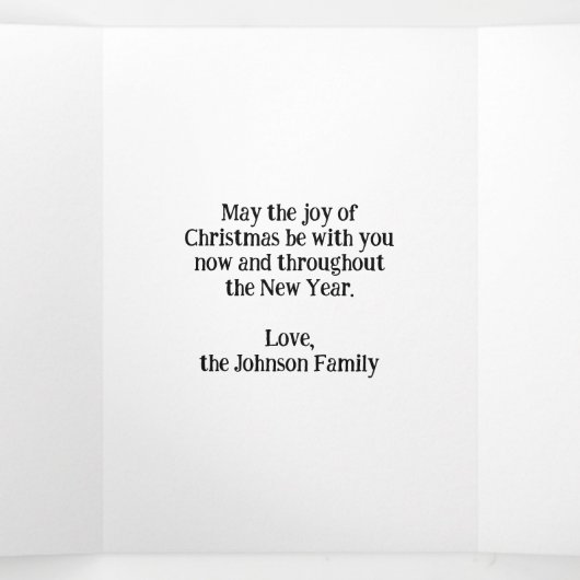 ヴィンテージクリスマスのサンタクロースが玩具を積んだスレー 三つ折りクリスマスカード (内部中)