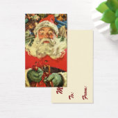 ヴィンテージクリスマスのサンタクロースが玩具を積んだソリに乗って (デスク)