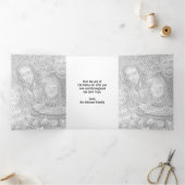 ヴィンテージクリスマスのサンタクロースが玩具を積んだソリに乗って 三つ折りクリスマスカード (内部)