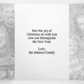 ヴィンテージクリスマスのサンタクロースが玩具を積んだソリに乗って 三つ折りクリスマスカード (内部中)