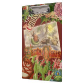 ヴィンテージクリスマスのサンタクロースが飛ぶソリ クリップボード (左)