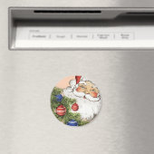 ヴィンテージクリスマスのサンタクロースとツリーオーナメント マグネット (インサイチュ (食洗機))