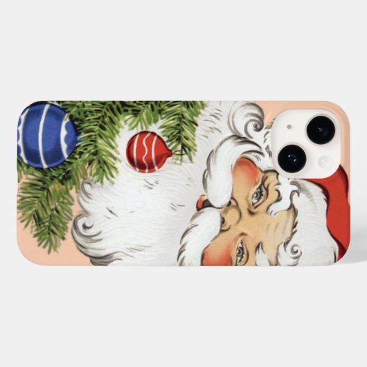 ヴィンテージクリスマスのサンタクロースとツリーオーナメント Case-Mate iPhoneケース (裏面 (横))