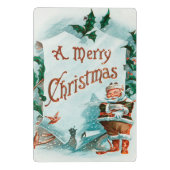 ヴィンテージクリスマスのサンタクロースの陽気な挨拶 ミニクリップボード (裏面)