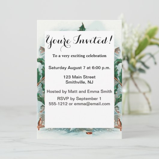 ヴィンテージクリスマスのサンタクロースの陽気な挨拶 招待状 (スタンド正面)