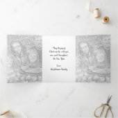 ヴィンテージクリスマスのサンタクロース、陽気でウインク 三つ折りクリスマスカード (内部)