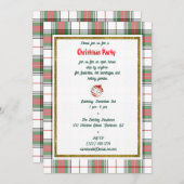 ヴィンテージクリスマスのタータン・チェック 招待状 (正面/裏面)