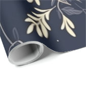 ヴィンテージクリスマスのテアムパターングレー ラッピングペーパー (ロールコーナー)