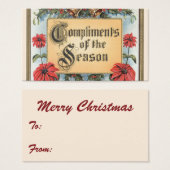 ヴィンテージクリスマスのポインセチアを飾った華麗なフレーム (正面&裏面)