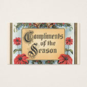 ヴィンテージクリスマスのポインセチアを飾った華麗なフレーム (正面)