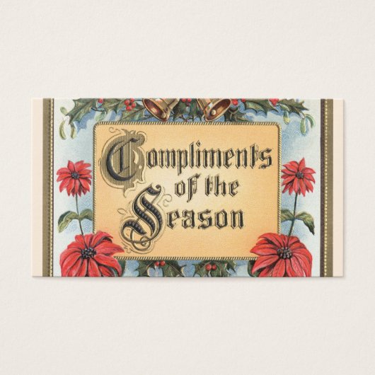 ヴィンテージクリスマスのポインセチアを飾った華麗なフレーム (正面)