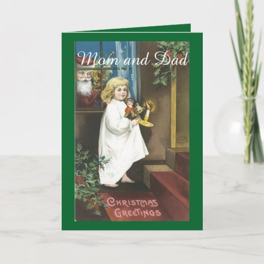 ヴィンテージクリスマスの両親 シーズンカード (正面)