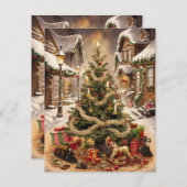 ヴィンテージクリスマスの伝統 シーズンカード (正面/裏面)