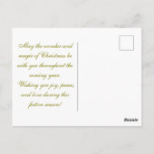 ヴィンテージクリスマスの天使とランタン ポストカード (裏面)