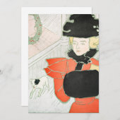 ヴィンテージクリスマスの女性と絵画犬 シーズンカード (正面/裏面)