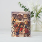 ヴィンテージクリスマスの子ども シーズンポストカード (スタンド正面)