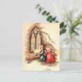 ヴィンテージクリスマスの子ども シーズンポストカード (スタンド正面)