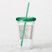 ヴィンテージクリスマスの子猫とホリー アクリルタンブラー (裏面)