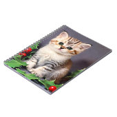ヴィンテージクリスマスの子猫とホリー ノートブック (左側)
