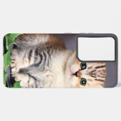 ヴィンテージクリスマスの子猫とホリー SAMSUNG GALAXYケース (左側面)