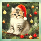 ヴィンテージクリスマスの子猫 ウィンドウサイン (シート3)