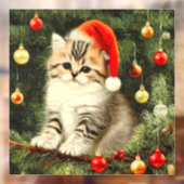 ヴィンテージクリスマスの子猫 ウィンドウサイン (シート2)