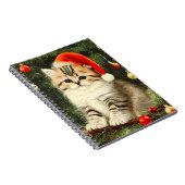ヴィンテージクリスマスの子猫 ノートブック (右側)